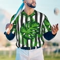 thumbnail image 6 of Balery Palm Greenery Baseball Jersey for Men Casual Button Down Shirts Short Sleeve Active Team Sports Uniform-XX-Large, 6 of 9