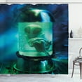 thumbnail image 1 of Ambesonne Outer Space Shower Curtain, Martian UFO Alien, 69"Wx84"L, Pale Green Sky Blue, 1 of 3