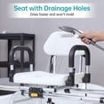 thumbnail image 5 of ELENKER Sliding Shower Chair with 360° Swivel Seat, Tub Transfer Bench with Drainage Holes for Senior, Sick and Handicap, 5 of 7