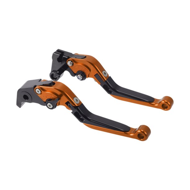 Palancas de freno y embrague cortas y largas Unique Bargains para Yamaha YZF R1 09-14, palanca de freno ajustable en 6 posiciones, aleación de aluminio, cabeza naranja, mango negro