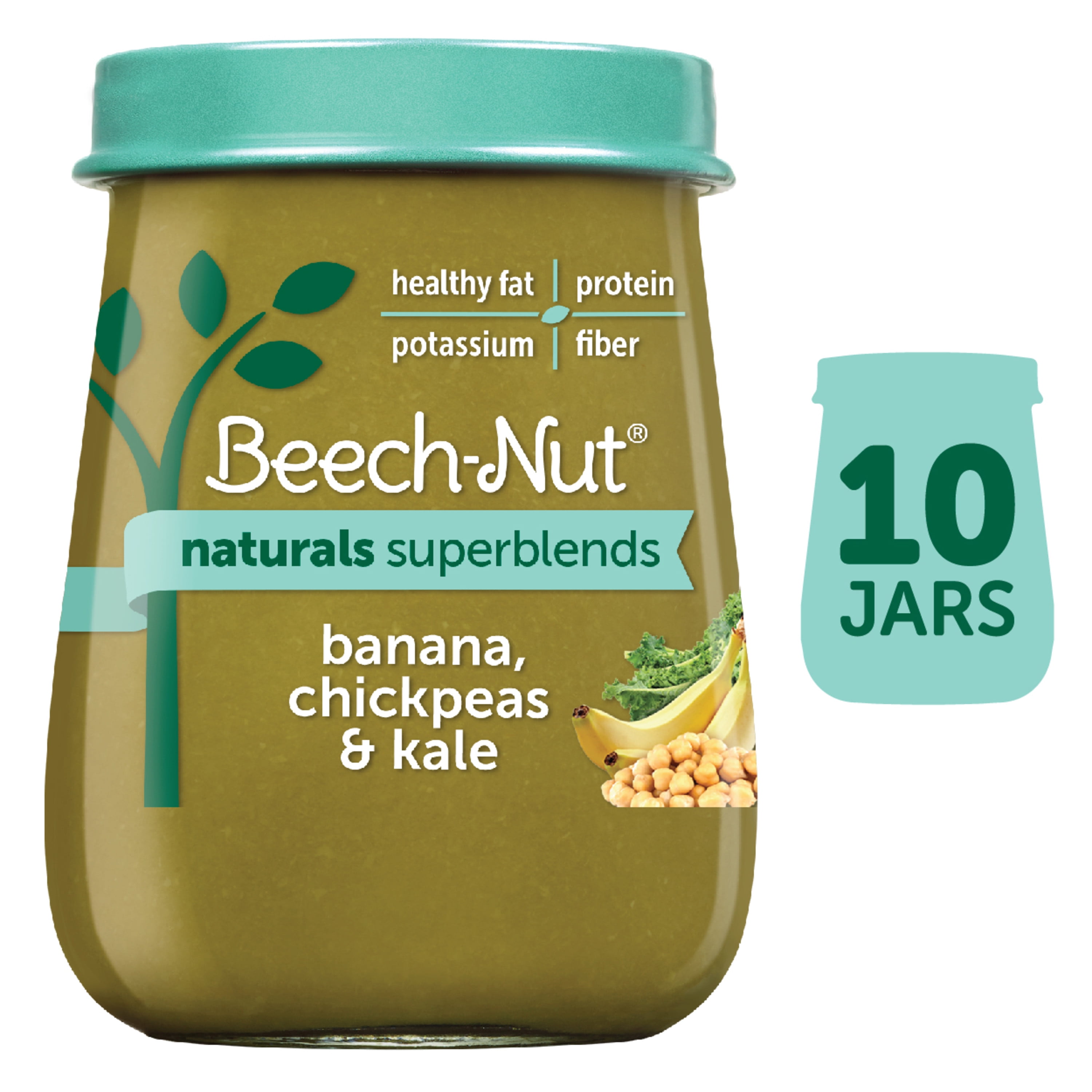 BeechNut Naturals Superblends Stage 3 Baby Food, Banana Chickpeas