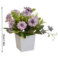 thumbnail image 2 of Artificial Potted Flower Lifelike Fake Cloth Flower Plastic Flowerpot Simulation Floral Decor  Red, 2 of 7