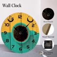 thumbnail image 4 of ZXCXRQFa Colorful Wooden Coffee Cup Wood Wall Clock Silent Non-Ticking Kitchen Desk Clock Battery Operated Analog Decorative Round Clocks 10 in Garden Home Decor, 4 of 7