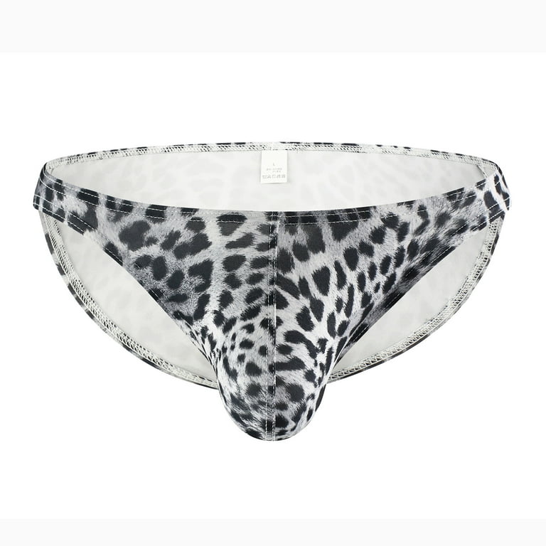 JINMGG Womens Plus Size Clearance $5 Men's Underwear Low Waist Underwear  Leopard Print Men's Briefs White M 