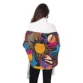 thumbnail image 4 of FORMRS Womens Scarf Winter Soft Long Big Warm Shawls Wrap Tassel Scarves, Futuristic Circles, 4 of 9