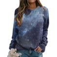 thumbnail image 4 of Bibifish Womens Tie Dye Sweatshirt Colorful Printed Crewneck Long Sleeve Sweatshirts Casual Loose Fit Cozy Spring Fall Graphic Pullover Tops, 4 of 6