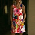 thumbnail image 5 of QUNYINEY Sleeveless Women's Sundresses A Line Beach Floral Mini Tank Dress V Neck Loose Fit with Pockets Casual Dresses, 5 of 7