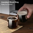 thumbnail image 5 of Ratrabas Espresso Cups Set of 2 with Wooden Ring, 5oz High Borosilicate, 5 of 6