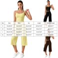 thumbnail image 4 of JFOPQVSM Workout Sets for Women Two Piece Sports Bra Matching Wide Leg Capri Pants Gym Work Yoga Outfits, 4 of 7