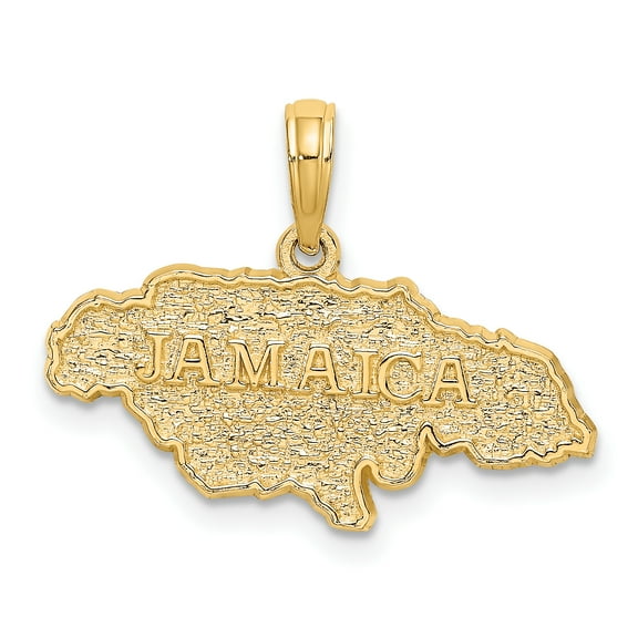FJC Finejewelers 14k Yellow Gold Jamaica Map Charm