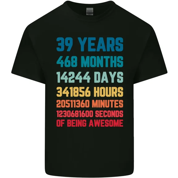 39th Birthday 39 Year Old Graphic Print Cotton Unisex T-Shirt up to 5XL