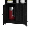 thumbnail image 5 of Pemberly Row Mid-Century Microwave Cart in Black Ebony Ash, 5 of 6