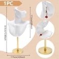 thumbnail image 3 of Jewelry Display Stand White Resin Side Body Model Bust Shaped Jewelry Earrings Display Stands with Metal Base for Earrings Necklaces White, 3 of 9