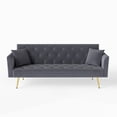 thumbnail image 7 of S-HOME Versatile 72 Inch Beige Velvet Sleeper Sofa With  Retro Style Ideal For Small Rooms And Cozy Interiors，Gray, 7 of 7