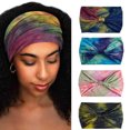 thumbnail image 1 of 4 Piezas Diademas Anchas Turbante Elástico Diademas Anudadas Elástico Yoga Entrenamiento Banda para el Sudor Correr Deporte Bufanda para la Cabeza Grandes Envolturas para la Cabeza Africanas para, 1 of 6