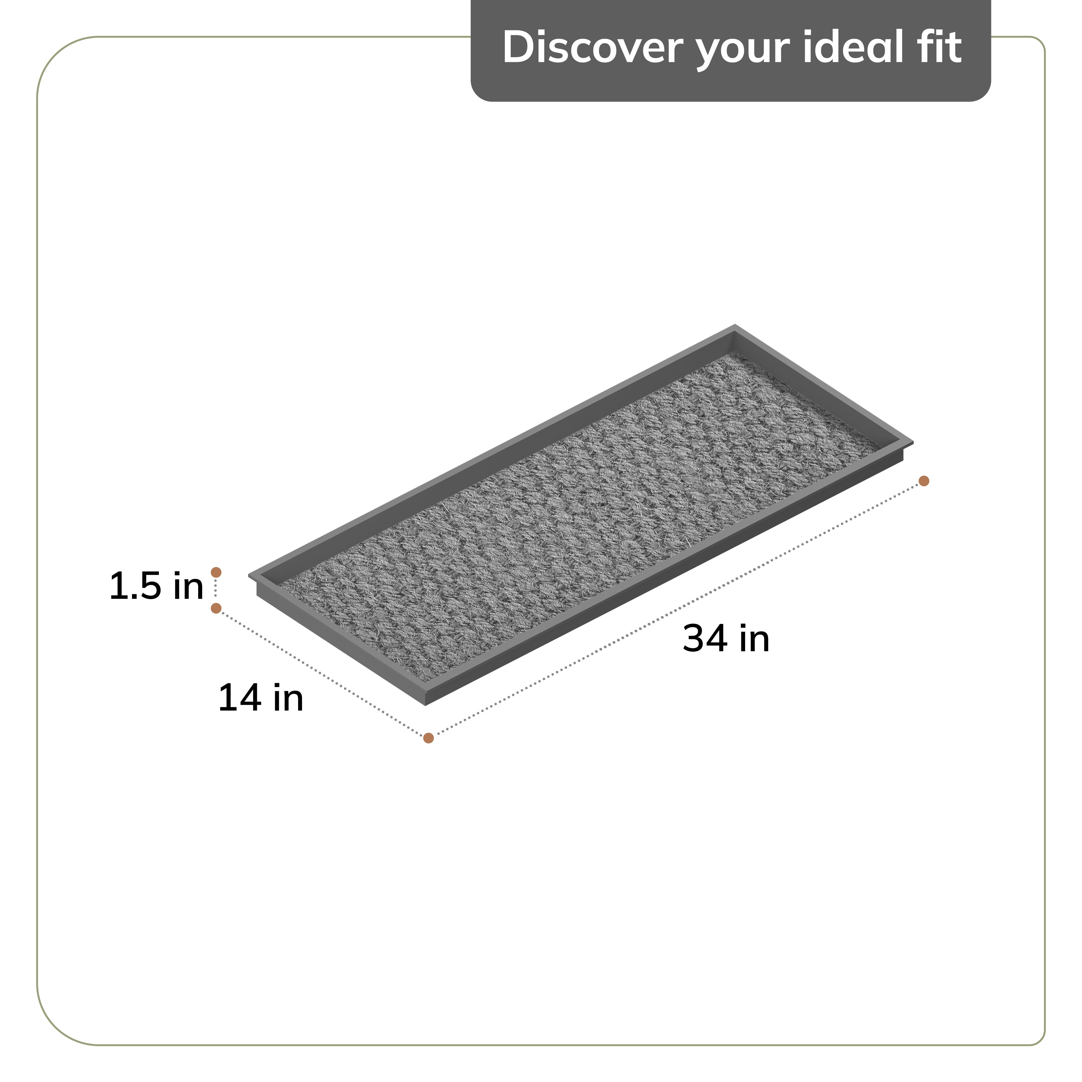 Natural & Recycled Rubber Boot Tray with Gray & Ivory Coir Insert