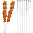 thumbnail image 1 of 37 cm Stainless Steel Flat Kebab Skewers 10 Pieces Set, 1 of 8