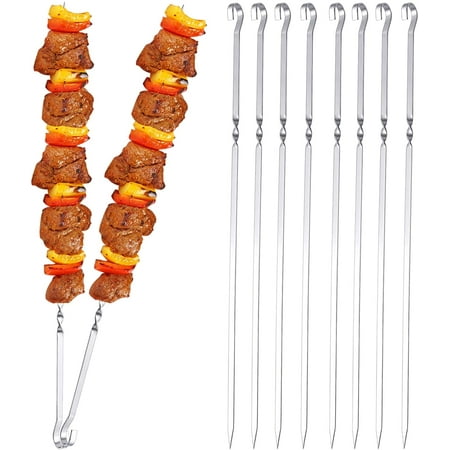 

Heldig Grill Kabob Skewers Stainless Steel Long Skewers Kebab Skewers Meat Skewers For Campfire Or Grill BowlB