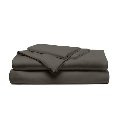 Cariloha Resort Bamboo Viscose 4-Piece Bed Sheet Set - Cooling Odor-Resistant Sustainable Hypoallergenic Soft and Durable - Flat and Fitted Sheets and Two Pillowcases - Queen - Onyx