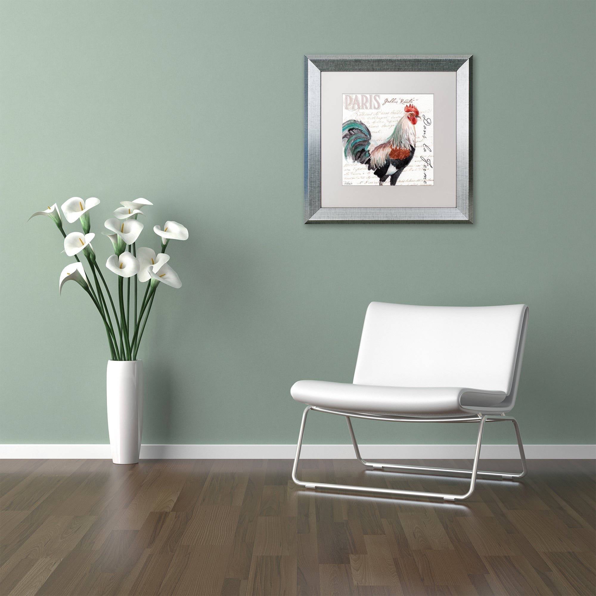 Trademark Fine Art "Flower Pod" Canvas Art by Jennifer Redstreake White Matte, Silver Frame