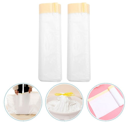 ULTNICE Cat Litter Box Liners with Drawstring Made of Durable LDPE White for Easy Cleanup and Travel 2 Rolls