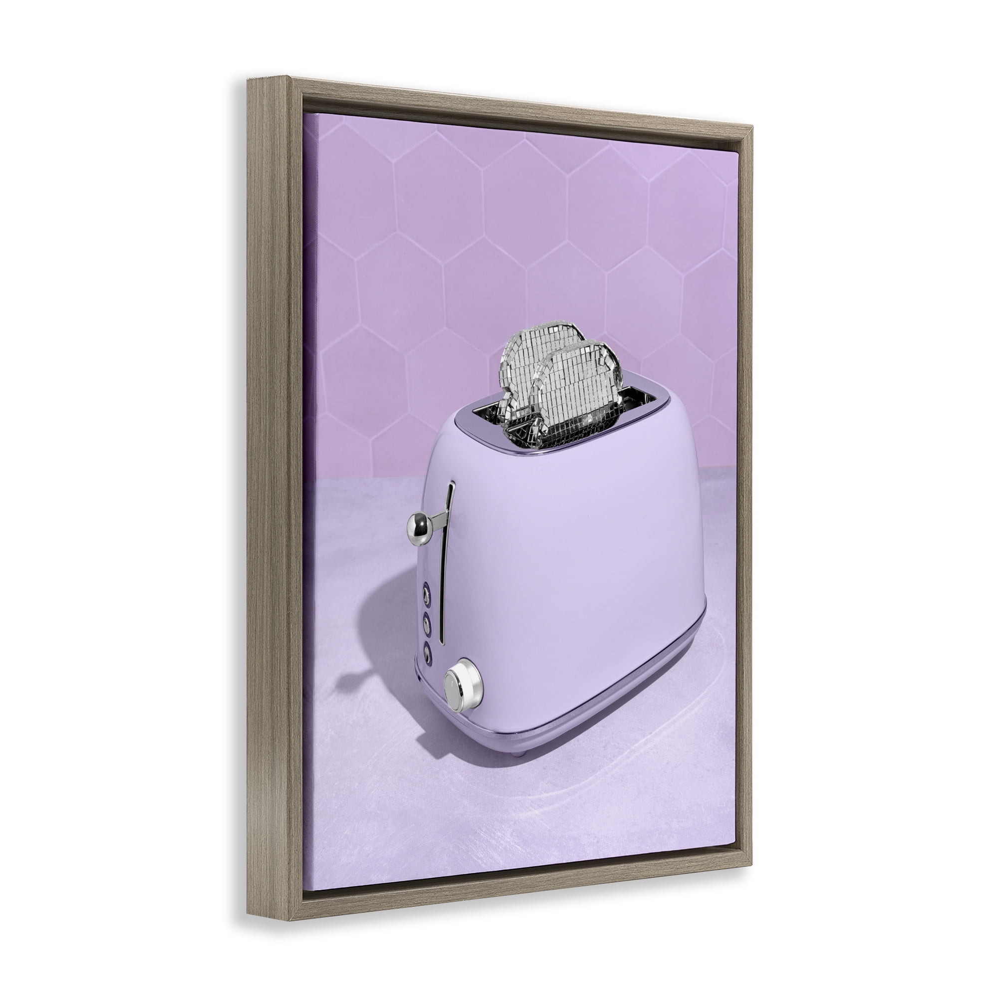 Stupell Industries Disco Toast over Purple Brown Framed Floater Canvas Wall Art, design by LISH Creative