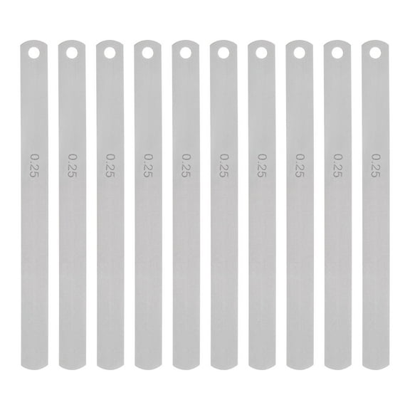 10 Packs Mn Steel Feeler Gauge 0.25mm Thickness 150mm Length Metric Filler Thickness Gage Gap Measuring Tool