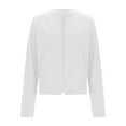 thumbnail image 4 of HXWCHs Stylish Metallic Open Front Casual Jacket Long Sleeve Cardigan Lightweight Outerwear Loose Fit Fall Fashion for Women S White, 4 of 5
