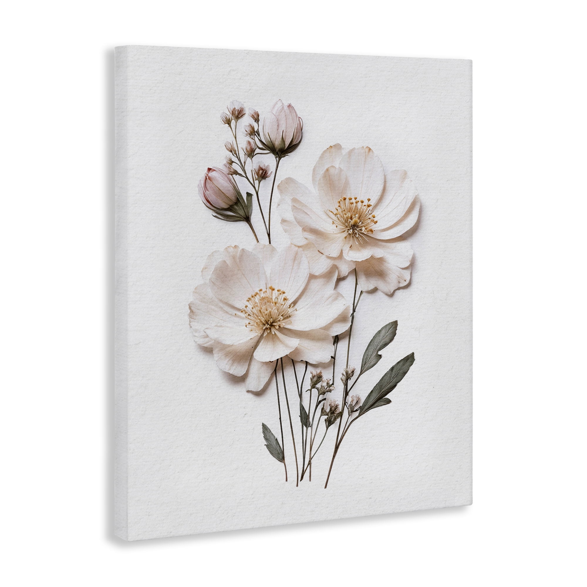 Elegant Pressed Flowers Canvas Wall Art, design by Lettered and Lined