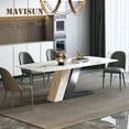 thumbnail image 3 of Modern Center Dining Table Mobile Minimalist Large Kitchen Table Marble Stone Dining Table Dinner Mesa Comedor Garden Furniture My Lux Decor Round, 3 of 13