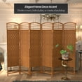 thumbnail image 2 of Red Lantern 5 1/2 ft. Tall Fiber Weave Room Divider - Dark Beige - 6 Panel, 2 of 6