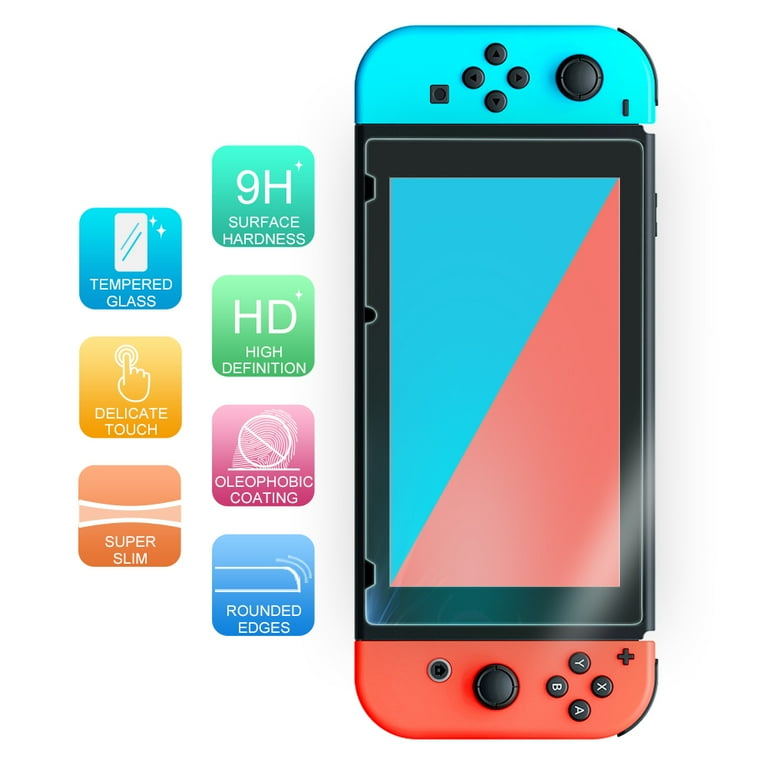 TJS Nintendo Switch Screen Protector 2-Piece Tempered Glass
