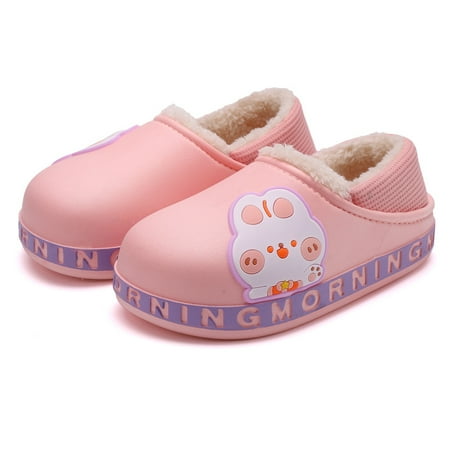 

Girls Waterproof Velvet Slippers With Cartoon Pattern For Winter