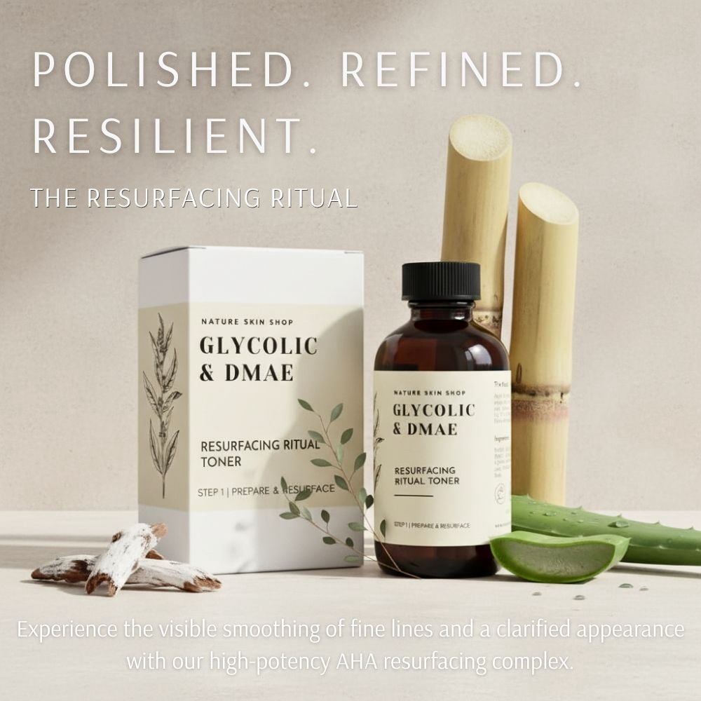 Nature Skin Shop Glycolic Acid and DMAE Resurfacing Toner Liquid 4 oz