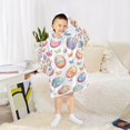 thumbnail image 6 of FORMRS Wearable Blanket Hoodie with Sleeves for Kids Cozy Flannel Sweatshirt, Pastel Easter Pattern, 6 of 7