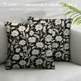 thumbnail image 3 of Heduofu Black Brown Daisy Floral Block Print Lumbar Pillow Covers  Decorative Pillow CasesFarmhouse Home Decor Cotton Linen Throw Pillows for Sofa Couch Cushion Outdoor White, 3 of 5