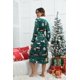 thumbnail image 4 of Bata de baño de franela con estampado de Papá Noel para mujer, camisón, ropa de estar por casa, 4 of 4