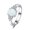 Silver, variant on Exquisite Opal Diamond Ring: Simple And Stylish Metal Alloy Womens Ring With Artificial Gems And Semi-Precious Stones