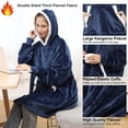 thumbnail image 3 of Manta con capucha, sudadera con capucha Sherpa de gran tamaño, suave, cálida, cómoda, gigante, talla única, azul, 11 Afortunado Sencillez, 3 of 5