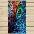 thumbnail image 1 of ABPHQTO Toallas coloridas del diseño del pavo real, toalla del balneario de la mano del viaje de Sprot de la piscina del baño de la playa Tamaño 75x140 cm ABPHQTO Towel-ZK-04-30x56, 1 of 1