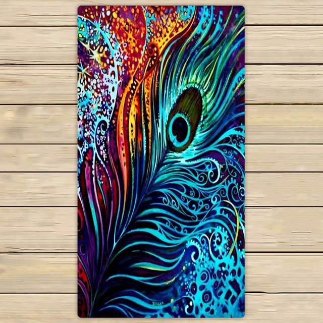 ABPHQTO Toallas coloridas del diseño del pavo real, toalla del balneario de la mano del viaje de Sprot de la piscina del baño de la playa Tamaño 75x140 cm ABPHQTO Towel-ZK-04-30x56