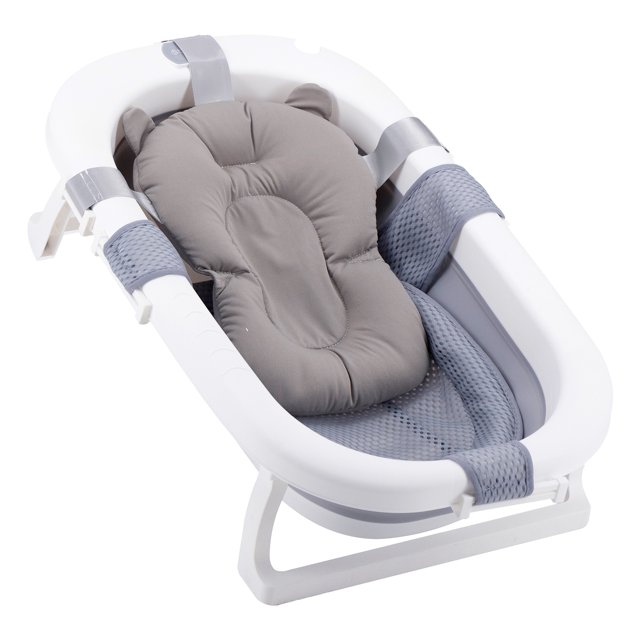 Bañera Plegable Bebesit para Bebé Diseño Compacto con Cojín de Apoyo Color Gris