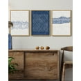 thumbnail image 2 of SHENIFY Blue Abstract Boho Wall Art Minimalist Mid-Century Modern Wall Decor Geometric Artwork Kitchen Dining Room 11x14in3pcs Natural Framed, 2 of 5