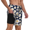 thumbnail image 2 of Balery Daisy Floral Mens Swim Trunks Swim Shorts for Men Quick Dry Inseam Beach Shorts with Compression Liner Pocket-3X-Large, 2 of 9