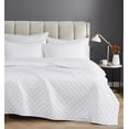 thumbnail image 3 of Cannon Percale 200 Thread Count Solid 100% Cotton Quilt Set White Cotton 3-Piece King Quilt Set, solid color themed, for Men and Women, OEKO-TEX Certified Confidence, 3 of 6