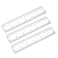 thumbnail image 1 of YSTIANN 3 Pack 6 Inch Plastic Rulers - Clear Acrylic Measuring Tools, Transparent Straight Edge Rulers for School, Office & Students WJ85-775, 1 of 7