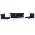 thumbnail image 2 of Modway Harmony 5 Piece Outdoor Patio Aluminum Sectional Sofa Set in White Navy, 2 of 7