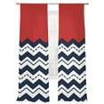thumbnail image 6 of Black Chevron Sheer Curtains for Living Room Bedroom Geometric Navy Blue White Sea Wavy Striped Sheer Curtains 84 Inch Long 2 Panels Set Light Filtering Curtain Window Treatments Drapes, 6 of 6