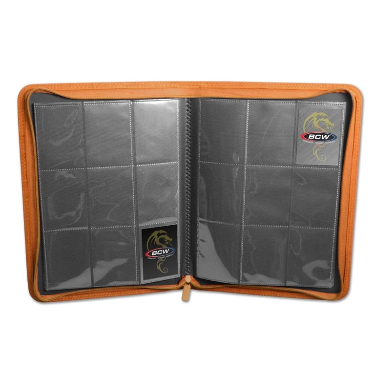 BCW Z-Folio 9-Pocket Zippered Gaming Card Album Dark Brown Faux Leather Bcw Card Sleeves BCW Z-Folio 9-Pocket Zippered Gaming Card Album Dark Brown Faux Leather Bcw Card Sleeves