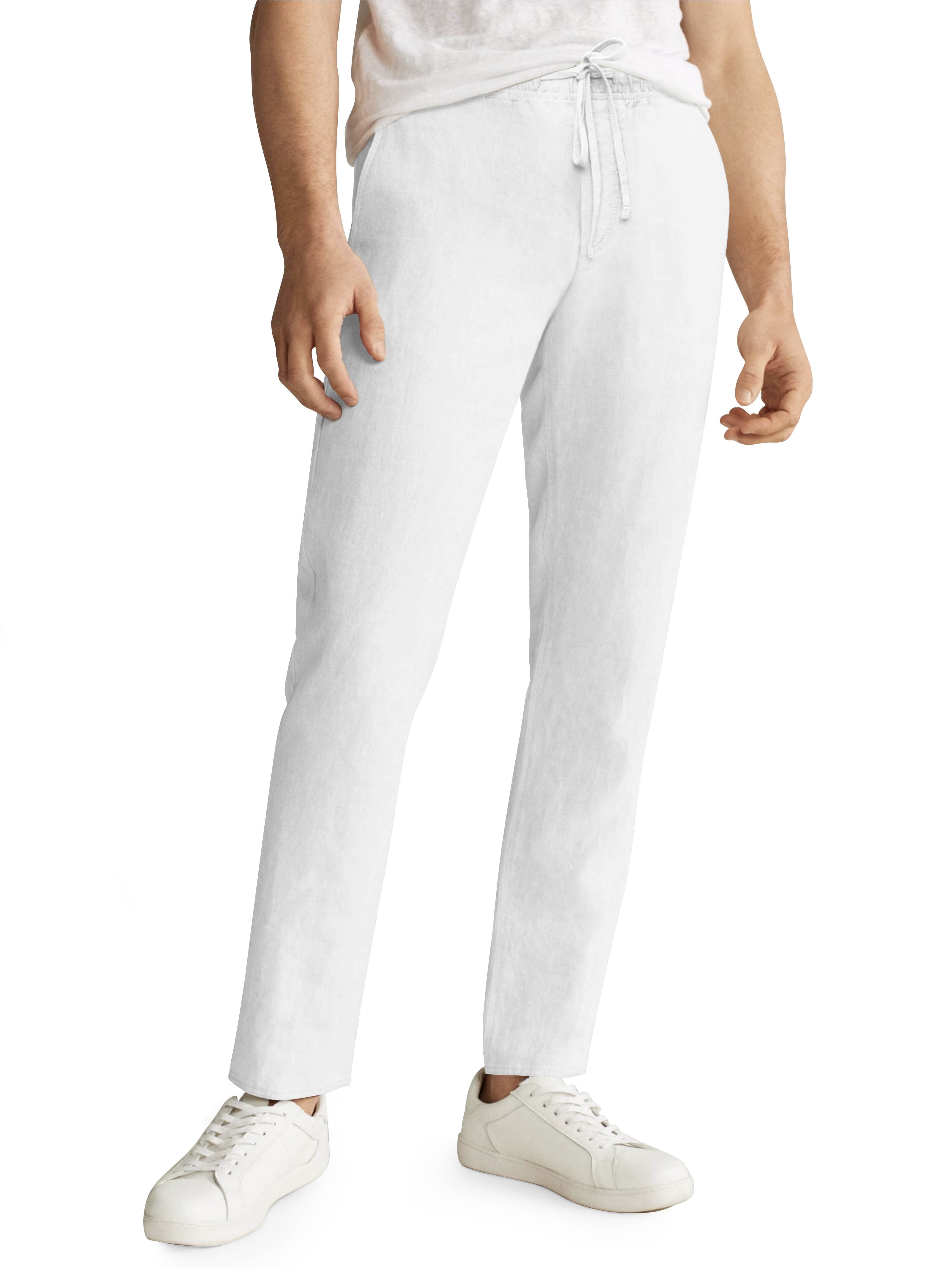 mens white linen pants slim fit